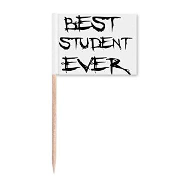 Imagem de Best Student Ever Teacher Quote Toothpick Flags Marker Topper Decoração de Festa
