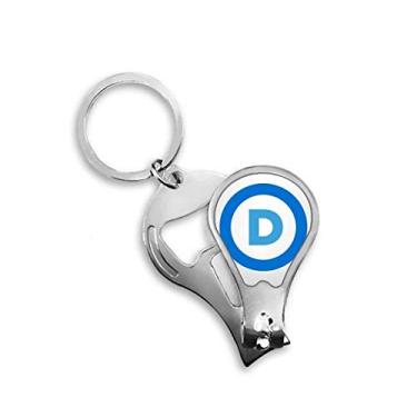 Imagem de Chaveiro abridor de cortador de unhas azul com emblema americano festa democrático