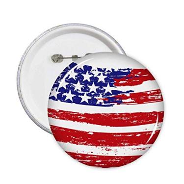 Imagem de Bend Stars and Stripes America Country Flag Pins Badge Button Emblema Acessório Decoração 5 peças