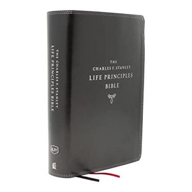 Imagem de KJV, Charles F. Stanley Life Principles Bible, 2nd Edition, Leathersoft, Black, Thumb Indexed, Comfort Print: Growing in Knowledge and Understanding of God Through His Word