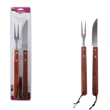 Garfo 45cm Trinchante Com Cabo Grande Para Churrasco