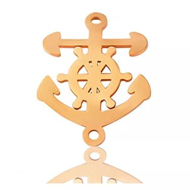 Imagem de CNBPIC 5Pcs Aço Inoxidável Âncora Forma Encantos Pingentespulseira Colar Diy Joias Fazendo