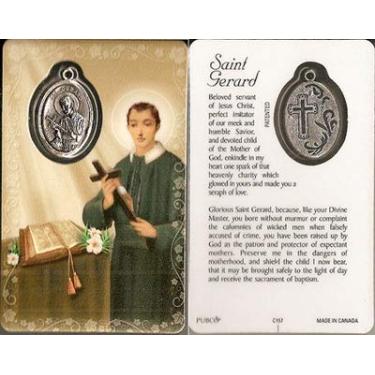 Imagem de Cartas sagradas sortidas premium com medalha | santos católicos e orações com medalhas, Saint Gerard