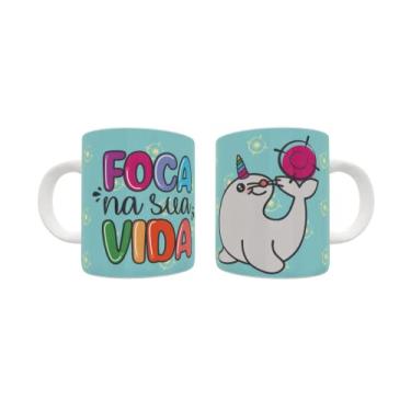 Imagem de Caneca foca na sua vida meme - xícara de porcelana - engraçado divertido