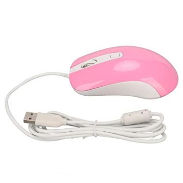 Imagem de Mouse Com Fio, Plug and Play RGB Retroiluminado de Alta Precisão, Mouse para Jogos Com Fio para Trabalho (Rosa)