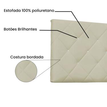 Imagem de Painel para Cama Box Solteiro Tânia Poliuretano Marfim
