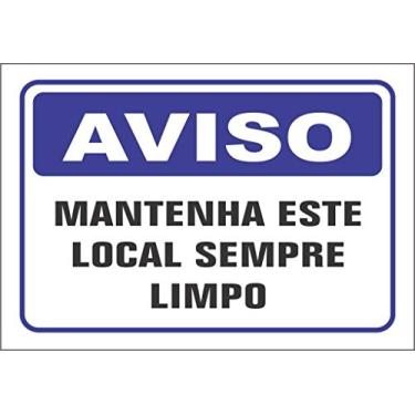 Imagem de Placa Aviso Mantenha Este Local Limpo Sinalização 20x30cm