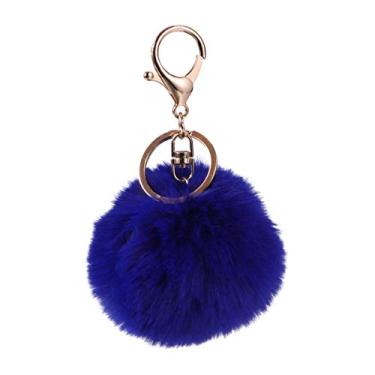 Imagem de TOYANDONA Chaveiro de pelúcia, lindos chaveiros, chaveiro de coelho para mochila, bolsa, chaves, azul royal