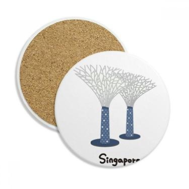 Imagem de Caneca de porta-copos Singapore Gardens By the Bay com proteção de mesa, pedra absorvente