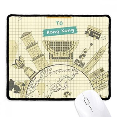 Imagem de Mousepad Hong Kong Traditional Place China com borda costurada Tapete de borracha para jogos