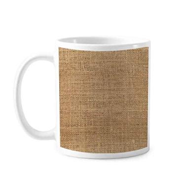 Imagem de Tecido de malha de linho Kahki abstrata caneca cerâmica café porcelana louça