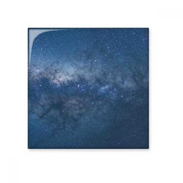 Imagem de Azulejo de cerâmica brilhante azul galáxia escuro estrelas nuvens decalque adorno tijolo vitrificado