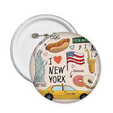 Imagem de I Love New York Hot Dog Donuts America Texi Pins Emblema Emblema Acessório Decoração 5 peças