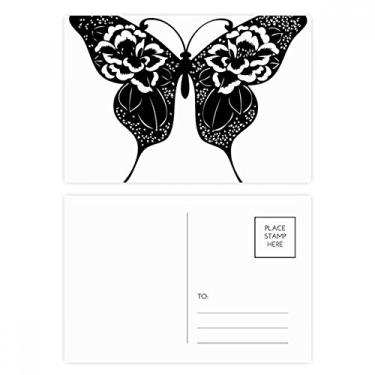 Imagem de Cartão postal Borboleta com asas de rosas, cartão de felicitações para envio de aniversário