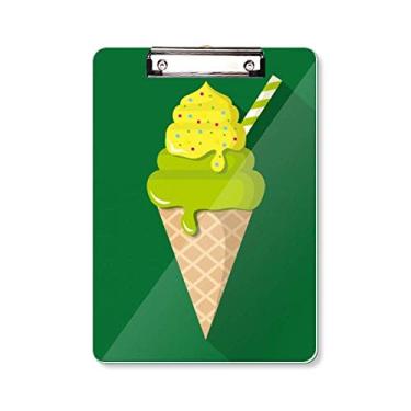 Imagem de Placa de apoio para prancheta Green Matcha com cones de sorvete para picolés A4