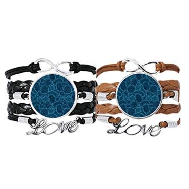 Imagem de DIYthinker Bracelete de ilustração estrutural com células de microscópio azul com alça de mão e cordão de couro, conjunto duplo para presente