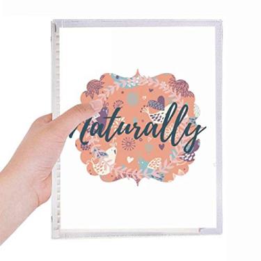 Imagem de Caderno de pintura de plantas com flores laranjas, diário de folhas soltas recarregável