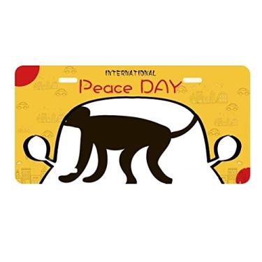 Imagem de DIYthinker Placa de carro com desenho de macaco preto para decoração de carro Dia da Paz