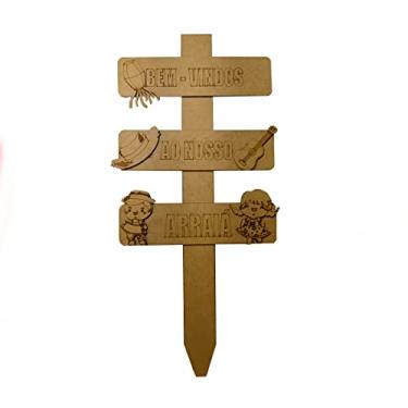 Imagem de Placa Jardim Bem Vindos ao Nosso Arraia festa junina