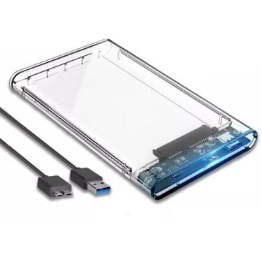 Imagem de Case Para HD SSD Externo Transparente Usb 3.0 Notebook Sata Protect Protect Adaptador Gavetas para HDs Notebook Pc Ps3 Ps4 Xbox One Transmissão 6Gbps SATA 2.5'" HHD ou SSD PREMIUM, RILEWA®