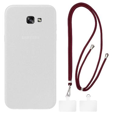 Imagem de Shantime Capa para Samsung Galaxy A7 2017 A720 + cordões universais para celular, pescoço/alça macia de silicone TPU capa protetora para Samsung Galaxy A7 2017 A720 (5,7 polegadas)