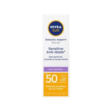 Imagem de Protetor Solar Facial Nivea Sun Fps 50  - Beauty Expert Sensitive 50G