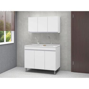 Imagem de Armário Multiuso Aéreo 3 Portas 1 Prateleira AJ Rorato Branco