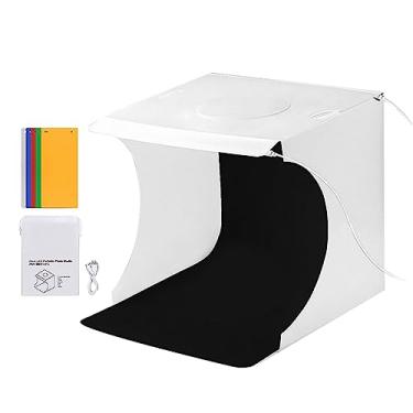 Imagem de Mini caixa de luz de estúdio fotográfico, kit portátil dobrável para tenda de fotografia com 6 tipos de fundos coloridos para exibição de produtos de tamanho pequeno (6 cores)