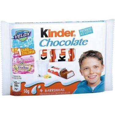 Imagem de Barra De Chocolate T4 Kinder Com 4 Unidades 50G