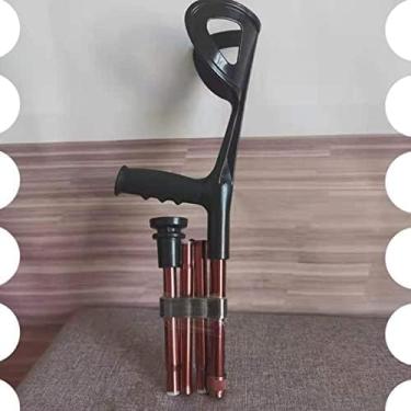 Imagem de Muletas De Cotovelo Dobráveis ​​bengala Para Adultos, Muleta De Antebraço Ajustável Em Altura De 5 Níveis, Muleta Axilar De Alumínio Ergonômica, Bengalas Portáteis,Marrom,Enchanting12