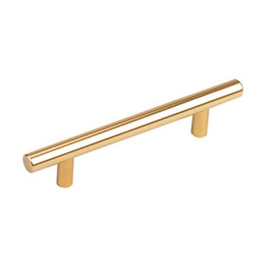 Imagem de T Maçaneta de porta de guarda-roupa de liga de alumínio sólido, puxador de móveis de hardware de armário de bar de cozinha, puxador de gaveta de cômoda de banheiro dourado brilhante, parafusos