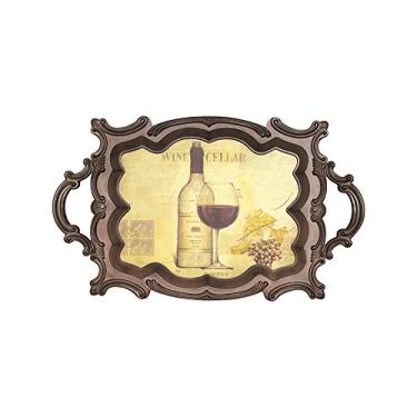 Imagem de Bandeja Classic Wine Oldway - Madeira e PVC - 72x44 cm