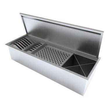 Imagem de Escorredor De Embutir 60cm Com Tampa Inox Para Louças - Technox