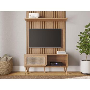 Imagem de Rack Tela 135cm 1 Porta Correr Dalla Costa Freijó Madeirado