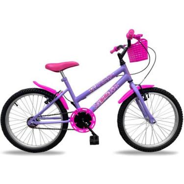 Imagem de Bicicleta Aro 20 Infantil Feminina Com Cestinha Para Criança Menina -