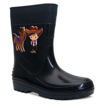 Imagem de Bota Infantil Masculina Nº 25 ao 32 Botinha Galocha Menino Country Cowboy 09.49 (Preto, BR, Criança de 4 a 8 anos, Numérico, 32)
