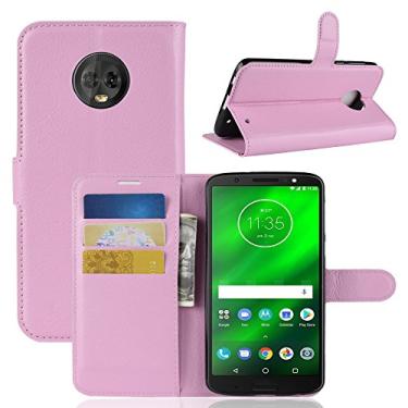 Imagem de Capa para MOTO G6 PLUS Capa flip carteira de couro para Moto G6 PLUS Capa de proteção de telefone A capa com design simplificado