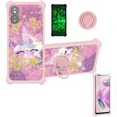 Imagem de jioeuinly Capa para MAXWEST Astro A65 Capa compatível com MAXWEST Astro A65 [com protetor de tela de vidro temperado] [suporte de anel] [glitter dourado + luminoso] JSF-DJS