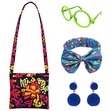 Imagem de Girls Encanto Costume Accessories Mirabel Dress up Accessories for Girls Mirabel Bag Headband Green Glasses Earrings Halloween Christmas Party Favors for Kids (A)