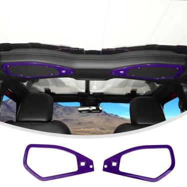 Imagem de Linskip Acabamento da capa do alto-falante de áudio compatível com Jeep Wrangler JL 4XE 2024 e Gladiator JT Sport Rubicon Sahara Willys Mojave Rubicon, capas de alto-falante de teto, acessórios interiores (roxo)