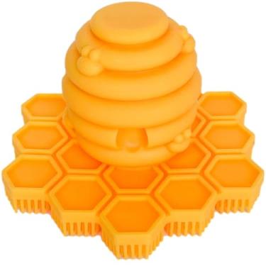 Imagem de ScrubBEE ScrubBEE premiado ScrubBEE Scrubber para mãos e corpo para bebês, crianças e pré-escolares, escova ultramacia para pele sensível, boné de berço e brinquedo sensorial, Amarelo, Small, 3 Ounce