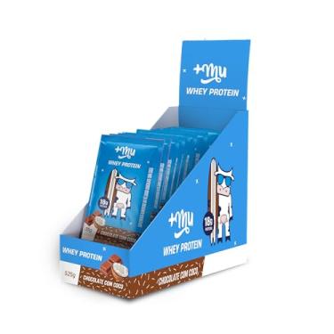 Imagem de +Mu Sachê Whey Concentrado Sabor Chocolate com Coco 18g Proteína - 15 unidades