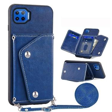 Imagem de Asuwish Capa de telefone para Moto One 5G/One5G UW/Moto G G5 Plus Capa carteira com protetor de tela, suporte para cartão de crédito, alça transversal, acessórios para celular Motorola One Lite