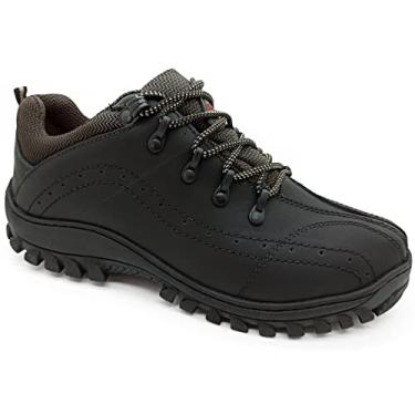 Imagem de Bota Masculina Free Jump Coturno Confort Flex em Couro Legítimo, Impermeável, Preta (Preto, BR, Adulto, Numérico, 43)