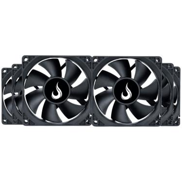 Imagem de Kit 6 Cooler Fan Rise Mode Black 80mm 12v Preto - RM-BK-02-FB