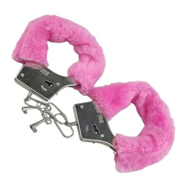 Imagem de Algema Metal Revestida com Pelucia Rosa BDSM Fantasia Policia Sexy