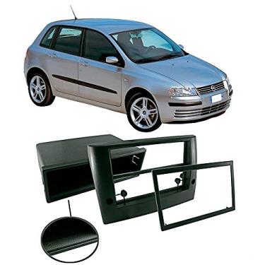 Imagem de Moldura 1 e 2 Din Fiat Stilo 2003 a 2010 com Porta Treco Preto Fosco Epx 217