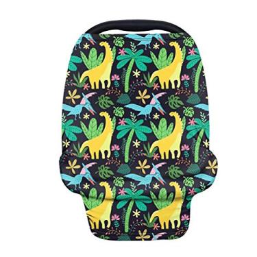 Imagem de GOSTONG Capa para amamentação da Pré-historic Life, capa para assento de carro para bebês, dossel de cadeirinha de carro, capas elásticas para carrinho de bebê, carrinho de compras, necessidades para meninos e meninas
