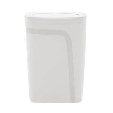 Imagem de Lixeira Tramontina Compact Em Polipropileno Branco Com Tampa Basculante 10,5 L