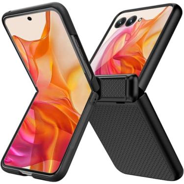 Imagem de Miimall Capa para Motorola Razr Plus 2024, capa para Moto Razr 50 Ultra com proteção de dobradiça fina rígida PC antiderrapante leve à prova de choque capa para celular para Motorola Razr+ 2024, preta
